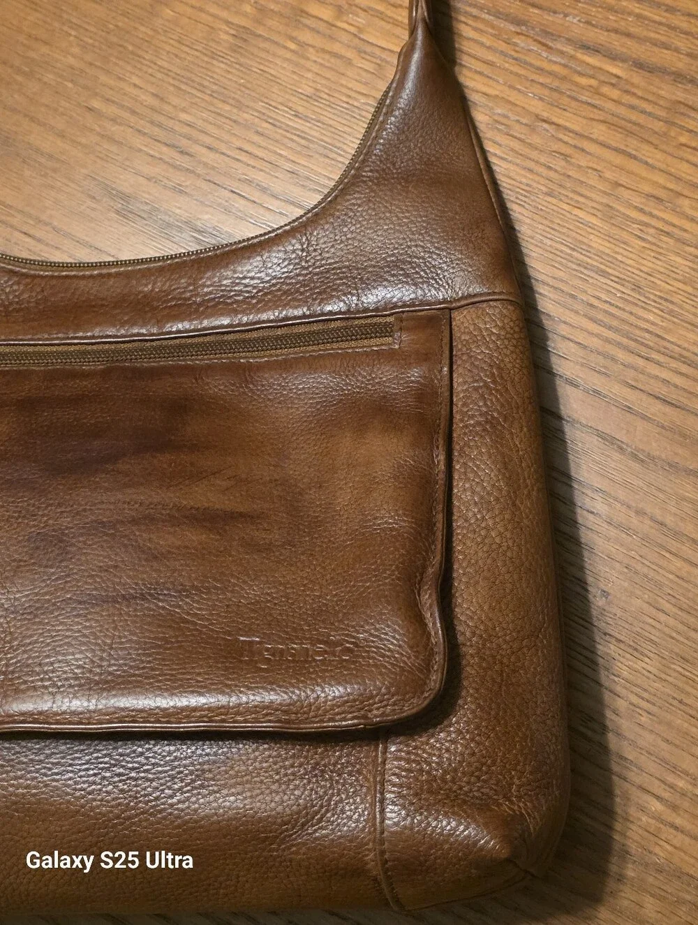 Restored Antiqued Vintage Tignanello Pebble Leather Flap Shoulder Bag